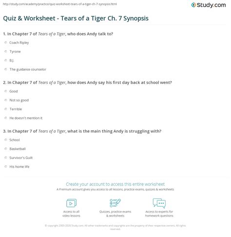 40 question test on tears of a tiger|Tears of a Tiger Questions and Answers .